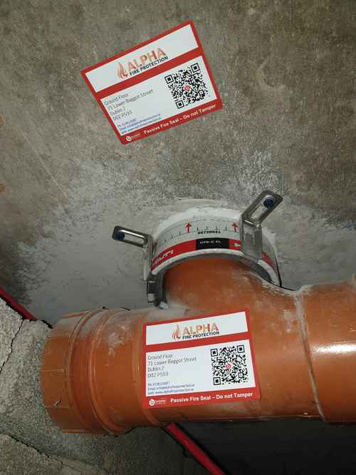 Fire stopping around pipes - hilti collar